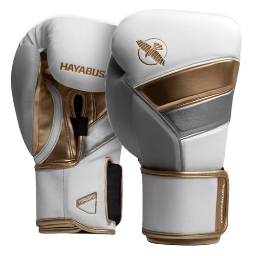 Hayabusa T3 Boxing Gloves | White/Gold