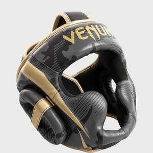 Venum Elite Boxing Headgear - Dark Camo/Goldn