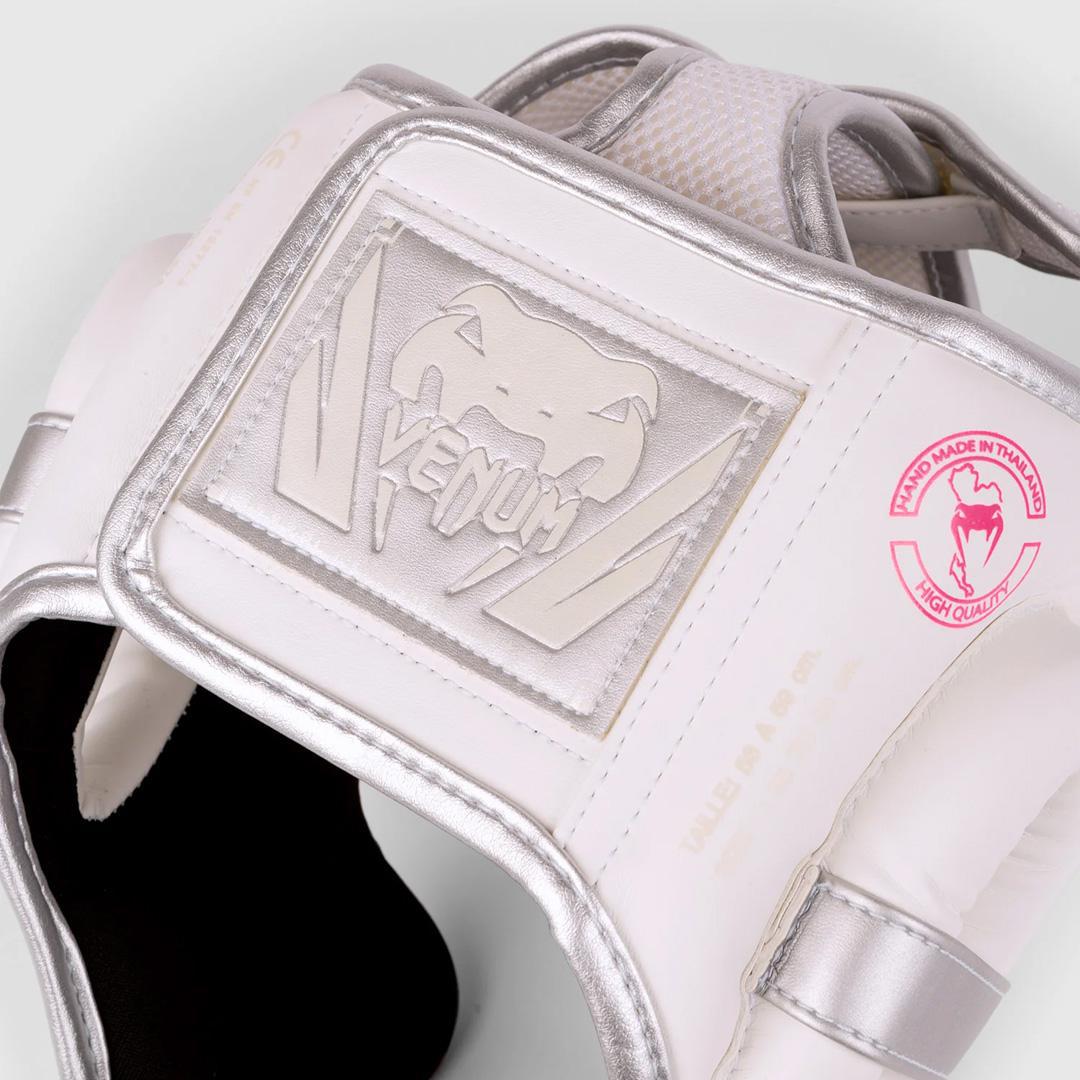 Venum Elite Headgear - White/Silver-Pink