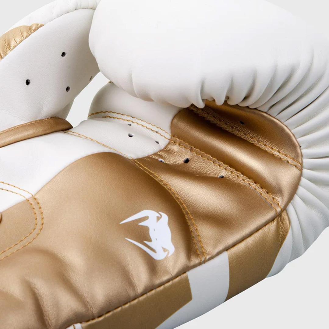 Venum Elite Boxing Gloves | White/Gold  - 10oz