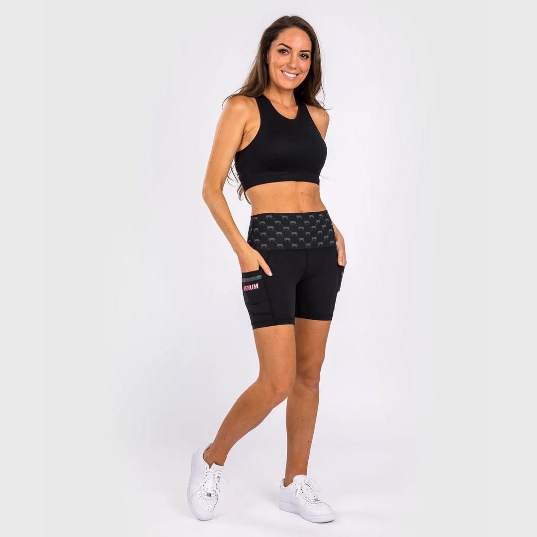 Venum Monogram Compression Shorts | For Women | Black/Pink Gold