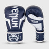 Venum Elite Boxing Gloves - White/Navy Blue 16oz