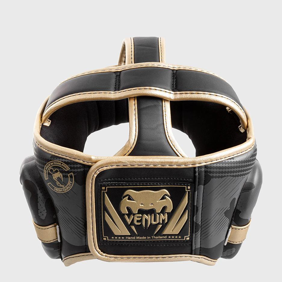 Venum Elite Boxing Headgear - Dark Camo/Goldn