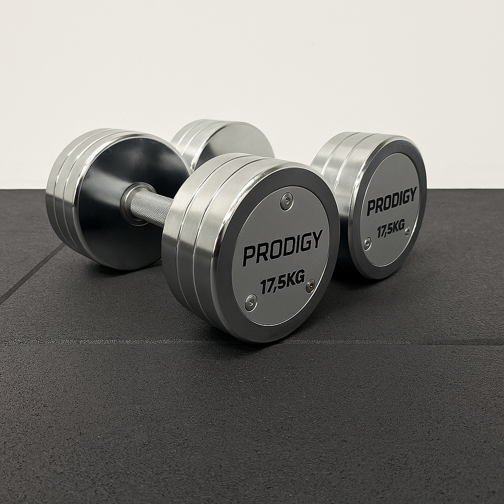 Prodigy Polished Chrome Dumbbells – 2.5kg to 30kg