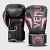 Venum Elite Boxing Gloves - Black/Pink Gold - 16oz