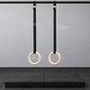 Wooden Gymnastics Rings with Adjustable Straps