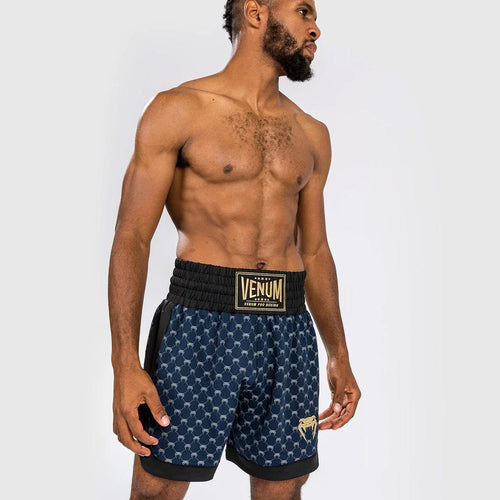 Venum Monogram Boxing Short - Black/Navy Blue