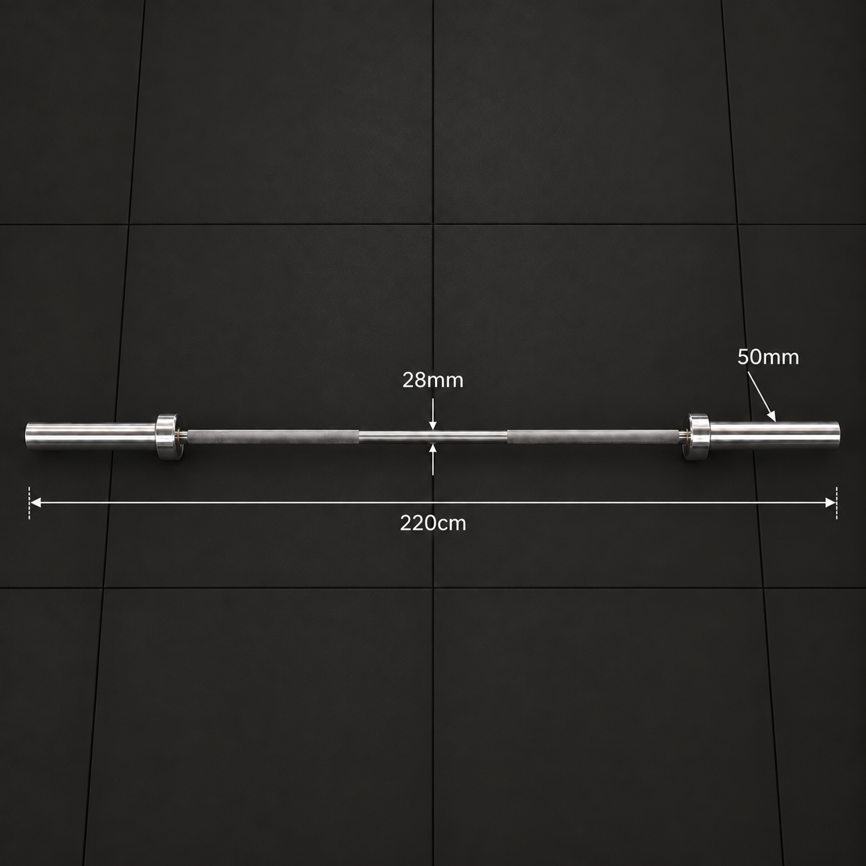 20kg Chrome Olympic Barbell - 350kg Rated Weightlifting Bar
