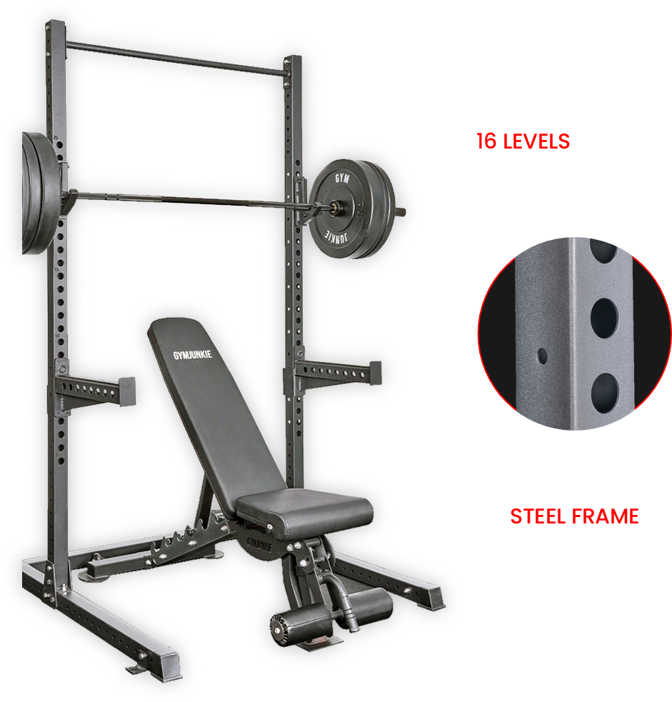 Prodigy Rack Prodigy Squat Rack Package NZ – Bench, Barbell & Bumper Plates