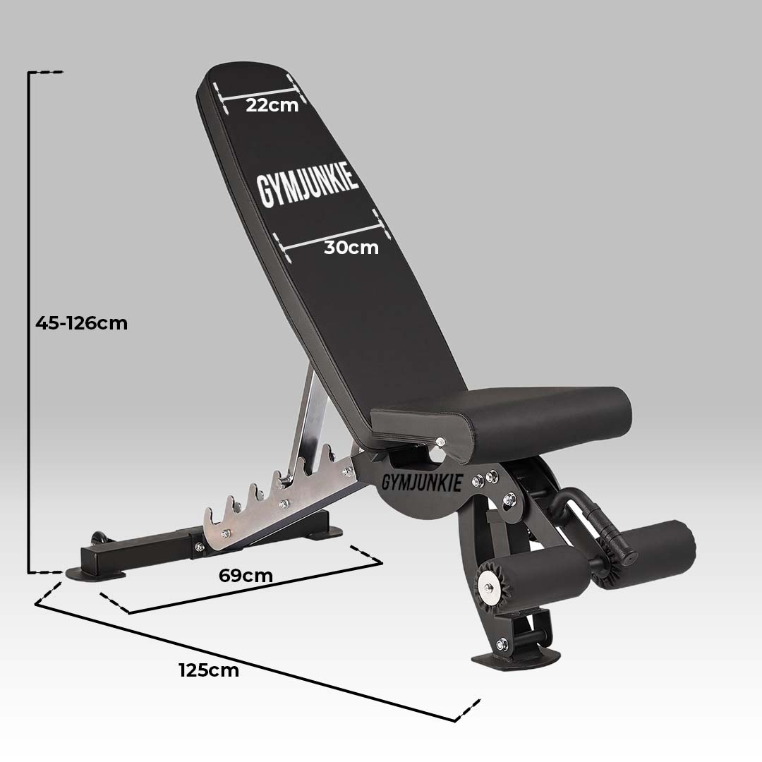 Gym Junkie Adjustable Bench dimensions